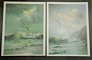 VINTAGE NINA BARNES MÖWE DRUCKE 2 STÜCK    - Bild 1 von 6