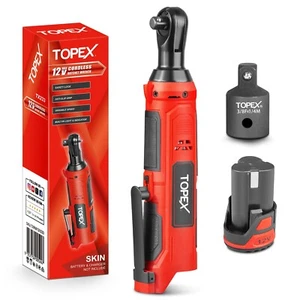 TOPEX 3/8" 12V Cordless Electric Ratchet Wrench 45NM 300RPM Variable Speed & LED - Picture 1 of 13