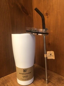 HydraFlow Capri 30 Unzen Becher mit Deckel und Metall Strohhalm dreifach isoliert weiß - Bild 1 von 7