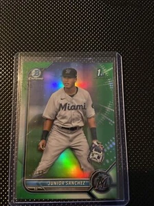 2022 Bowman Chrome Prospects 🔥 Green Refractor 85/99 Junior Sanchez #BCP-111 🔥 - Bild 1 von 3