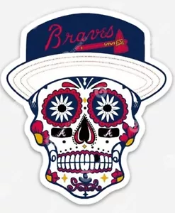 Atlanta BRAVES Sugar Skull MAGNET - MLB Premium Vinyl Georgia - Picture 1 of 1