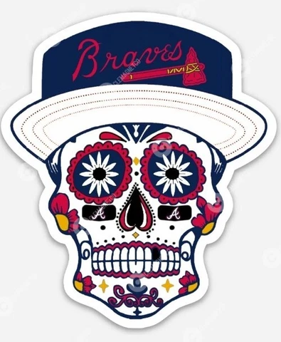 Atlanta BRAVES Sugar Skull MAGNET - MLB Premium Vinyl Georgia Cover