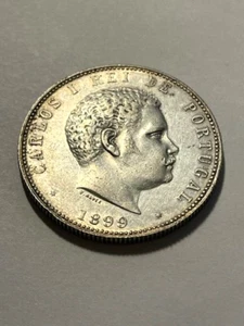 1899 Portugal Silber 1000 Reis evtl. Dipped XF #18734 - Bild 1 von 4