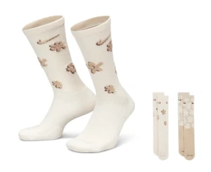 Nike Everyday Plus Cushioned Crew Socks Unisex Sports Casual 2pcs NWT FN9136-900 - Picture 1 of 4