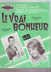 partition ancienne le vrai bonheur tango chanté - ( bonamé beaulieu )  - Imagen 1 de 1