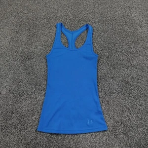 Under Armour Shirt Womens Small Blue HeatGear Sleeveless Gym Run Tank Top UA - Picture 1 of 8