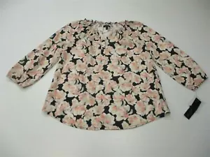 nuevo APT. Blusa Campesina Floral Negra/Rosa Botón Henley 9 Para Mujer Talla S - Imagen 1 de 7