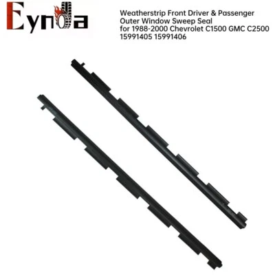 Fit For 1988-2000 Chevy GMC Front Outer Window Sweep Weather strip Seal Pair Set - Image 1 of 4