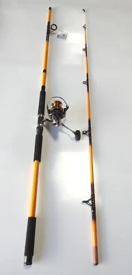 12' 2PC Nite Stick Spinning Combo Yellow /12+1 BB Spin Reel - Image 1 of 4