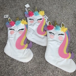 Einhorn Weihnachten Urlaub Strümpfe 3er Set Rosa Lila Gold - Bild 1 von 7