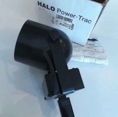 HALO Power-Trac L5038100MBX Line Voltage Track Head - Black - 100W HID Ballast   - Image 1 of 4