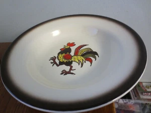 METLOX POPPYTRAIL RED ROOSTER CALIFORNIA SOUP BOWL 8 1/2" - Picture 1 of 5