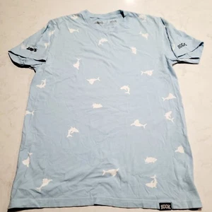 Jaws x ROOK All Over Shark Print T Shirt Men's Size L Graphic Tee EUC - Picture 1 of 8