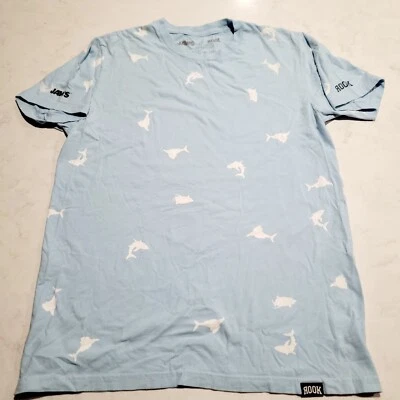 Jaws x ROOK All Over Shark Print T Shirt Men's Size L Graphic Tee EUC - Image 1 of 4