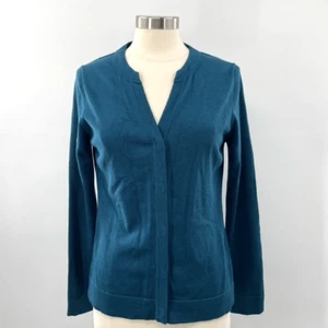CAbi Womens Ever Teal Snap Cotton Blend Cardigan Sweater Size Medium M NEW - Picture 1 of 11