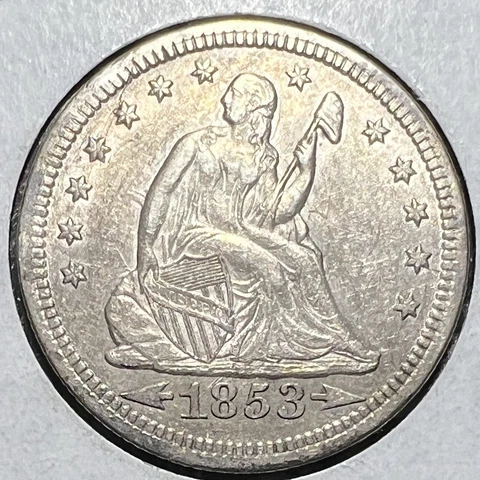 1853 Arrows & Rays Liberty Seated Quarter really nice grades AU Great Type Coin Cover