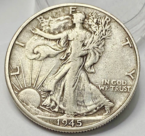 1945-D Walking Liberty Half Dollar Choice VF Original Surfaces Eye Appeal 002 Cover