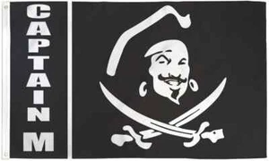 Captain M 3x5ft Poly Pirate Flag Captain Morgan Pirate Ship Flag - Picture 1 of 3