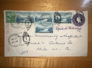 🏴☠️, Us Special Delivery, 1948, 5 stamps Stationnary Uprate, Prospect Park PA - Picture 1 of 2