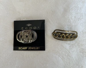 Vintage Echo Scarf Jewelry on Orig Card - 2 Vintage Scarf Rings Scarf Holders - Picture 1 of 4