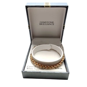 Gemstone Brilliance Created White Sapphire Bracelet Rose Gold Plated In Gift Box - Picture 1 of 7