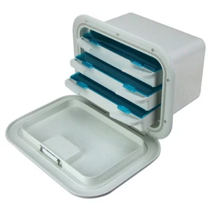 Fishing Tackle Storage Box Tray for Boats Caravan Storage Box 3 Tray Sealed Lid - Picture 1 of 3