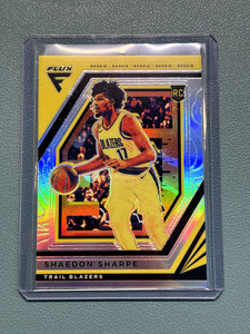2022-23 Panini Flux Shaedon Sharpe Silver Prizm Rookie RC #207