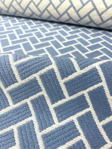 2.5 yards Thibaut Cobblestone Cornflower Blue Geometric Upholstery Fabric W74221 - Picture 1 of 14