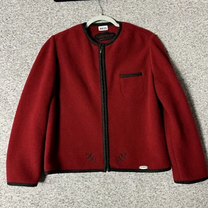 Giesswein Womens Size 38 Red Merino Wool Long Sleeve Full Zip Jacket - Picture 1 of 11