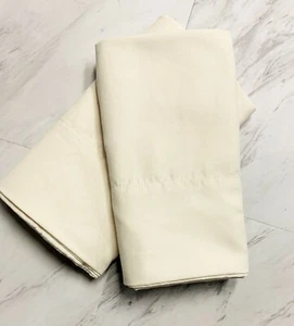 2 LONDON FOG Ivory King Size Pillowcases 20" x 40" - Picture 1 of 2
