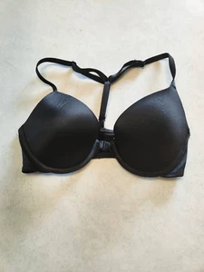 Victoria's Secret PINK size 32C Strappy T Back Black Wear Everywhere Push Up Bra - Picture 1 of 4