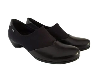 ECCO Womens Sculptured Black Leather Slip On Shoes US 10 - 10.5 EU 41 NWB - Picture 1 of 12