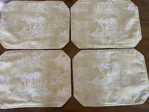 Gelbe französische Land gesteppte Tischsets - 4er Set - 12 1/2" x 16 3/4" - Bild 1 von 10