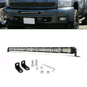 Slim 20'' LED Light Bar For 2007-2013 Chevy Silverado 1500/2500/3500 Car Bumper - Picture 1 of 12