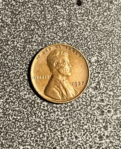 1937 Wheat Penny No Mint Mark Cover