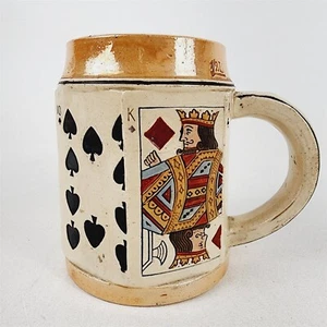 Vintage Germany #1427 Playing Card Stein Clubs Hearts Diamonds 1/2 L - No Lid - Picture 1 of 9