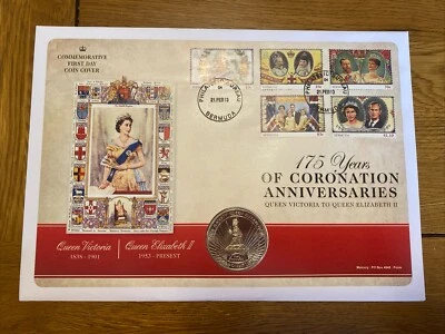 Bermuda 2013 - 175 Years of Coronation Anniversaries First Day Coin Cover - Image 1 of 4
