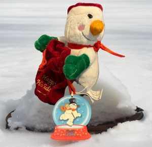 Peluche pupazzo di neve Chrisha giocoso Babbo Natale cappello peluche con sacchetto regalo 6" imbottito - Foto 1 di 8