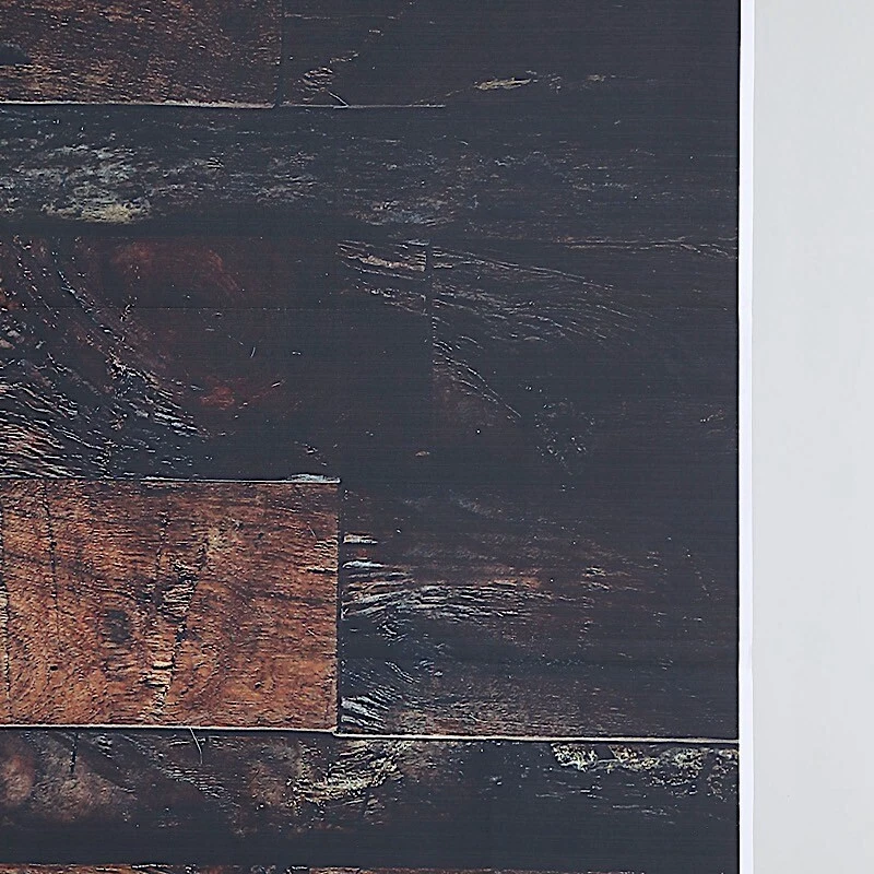 DARK BROWN 8 ft x 8 ft Printed Vinyl Photo Backdrop 3D Wood Design Banner Events - Image 1 of 4