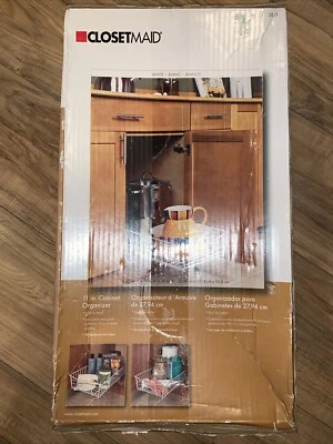 CLOSETMAID 3608 12.11 IN. W 2-TIER SLIDING CABINET ORGANIZER IN WHITE - Image 1 of 4