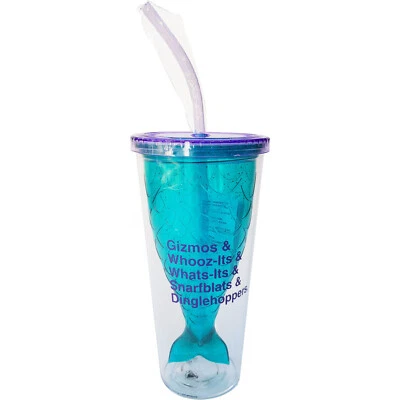 Disney Store The Little Mermaid Plastic Reusable Tumbler Cup & Straw World Parks - Image 1 of 4