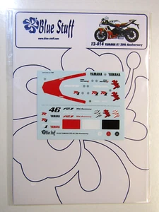 Blue Stuff Decal Sheet 1:12 Scale Yamaha R1 20th Anniversary suit Tamiya Kit - Picture 1 of 8