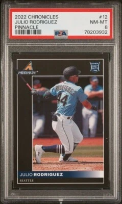 2022 Panini Chronicles Pinnacle #12 Julio Rodriguez RC PSA 8 Mariners Rookie - Image 1 of 2