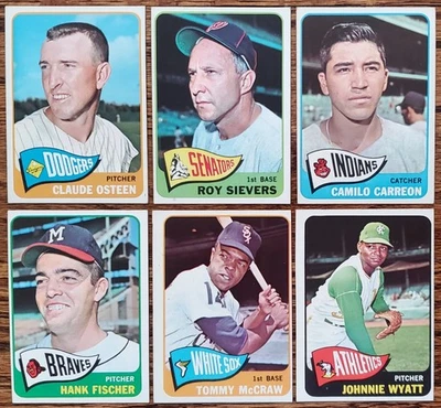 Lot of 6 Different 1965 Topps 7th Series Hi #s inc. 3 Short Prints - NO CREASES - Image 1 of 2