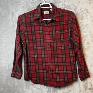L L Bean Damen Hemd Größe Large Flanell Outdoor Camping Button Down 0QT14 - Bild 1 von 10
