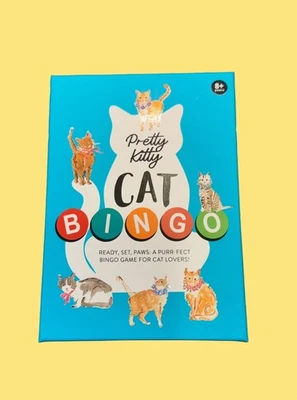 Pretty Kitty Cat Bingo Night Game Beth Briggs Kittens Cat Theme Party Game NOB - Image 1 of 4