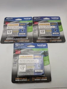 3x Brother 1/2" 0.47x26.2ft TZ Cable/Wire Label Tape TZeFX231SP (Package Wear) - Picture 1 of 5