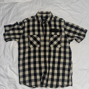 Vintage Stussy Shirt Mens Medium Plaid Short Sleeve Skating 90s - Picture 1 of 9
