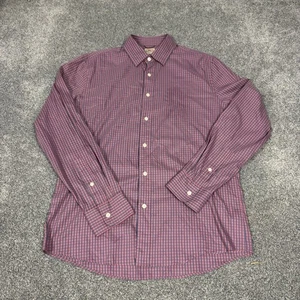 Camisa para hombre marca Faherty gris mediana azul a cuadros manga larga informal - Imagen 1 de 9