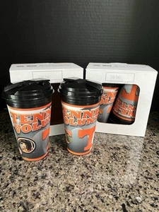 Tennessee Volunteers Collegiate Holographic Travel Cups Lids Smokey Dog~2 Ea~NIB - Picture 1 of 13